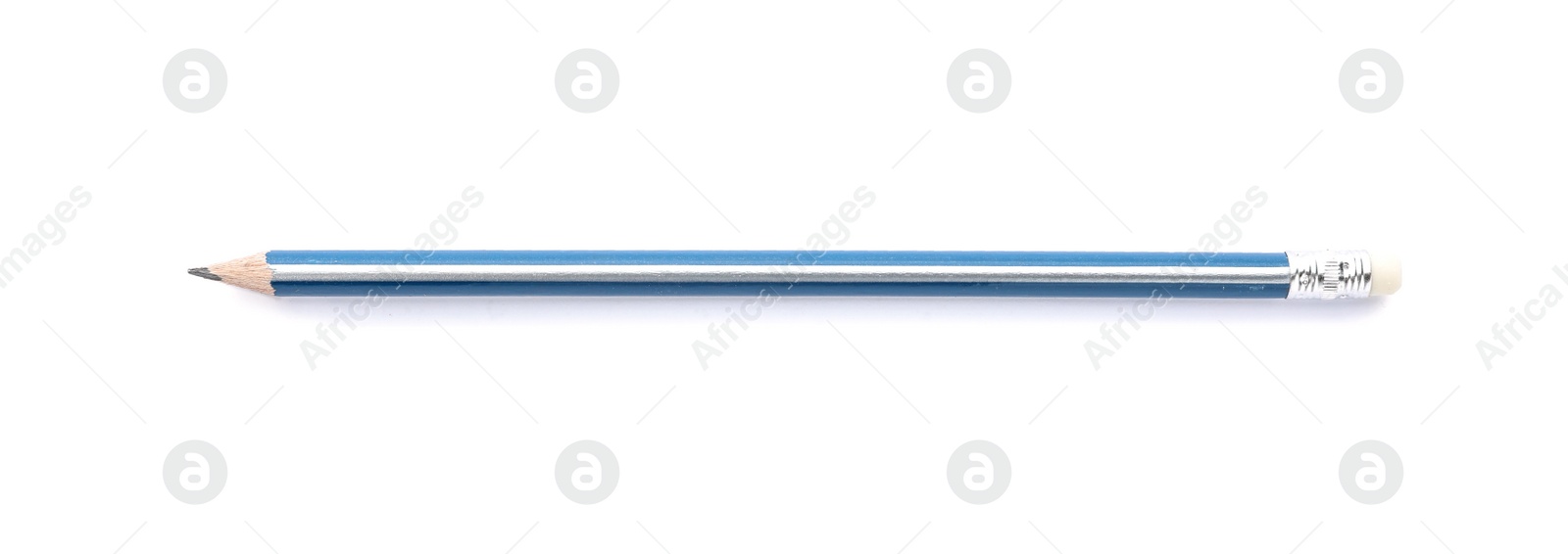 Photo of Pencil on white background. Stationery for school