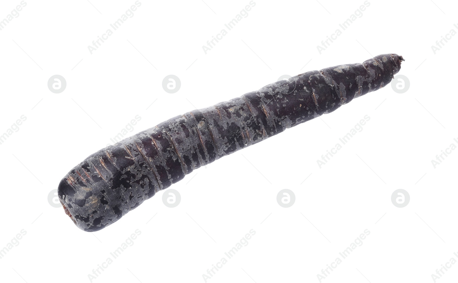 Photo of Fresh raw black carrot isolated on white