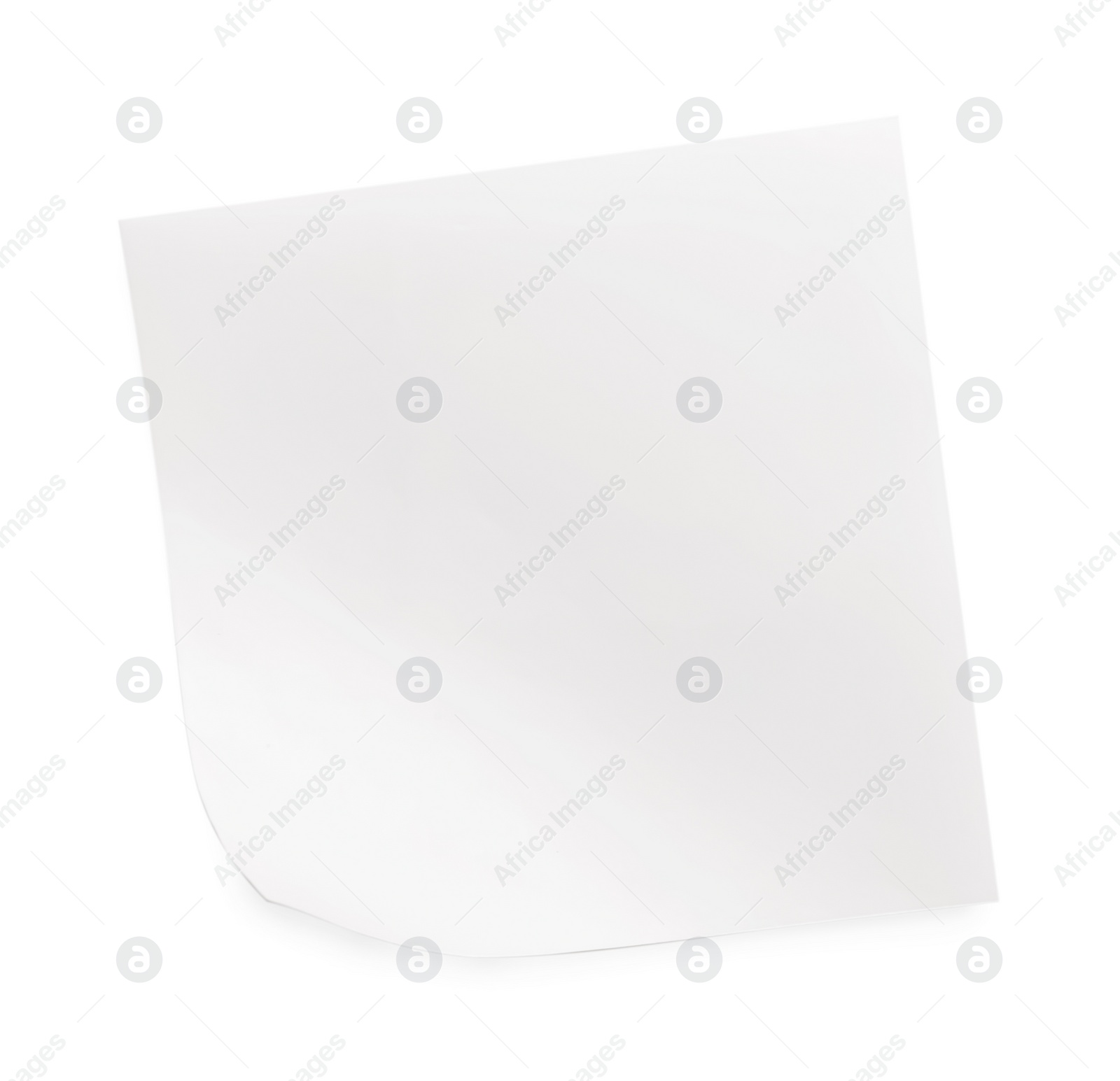 Photo of Blank sticky note on white background, top view