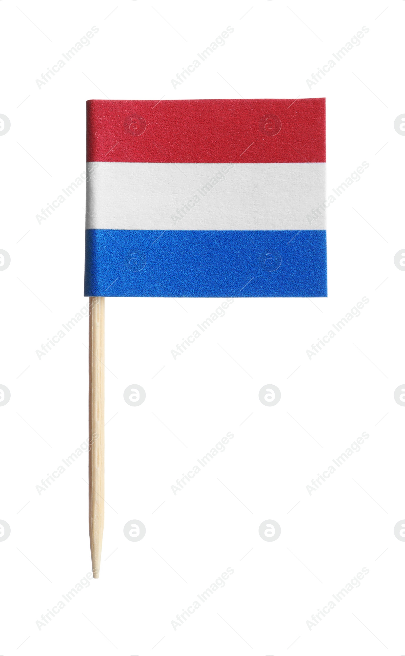 Photo of Small paper flag of Netherlands isolated on white