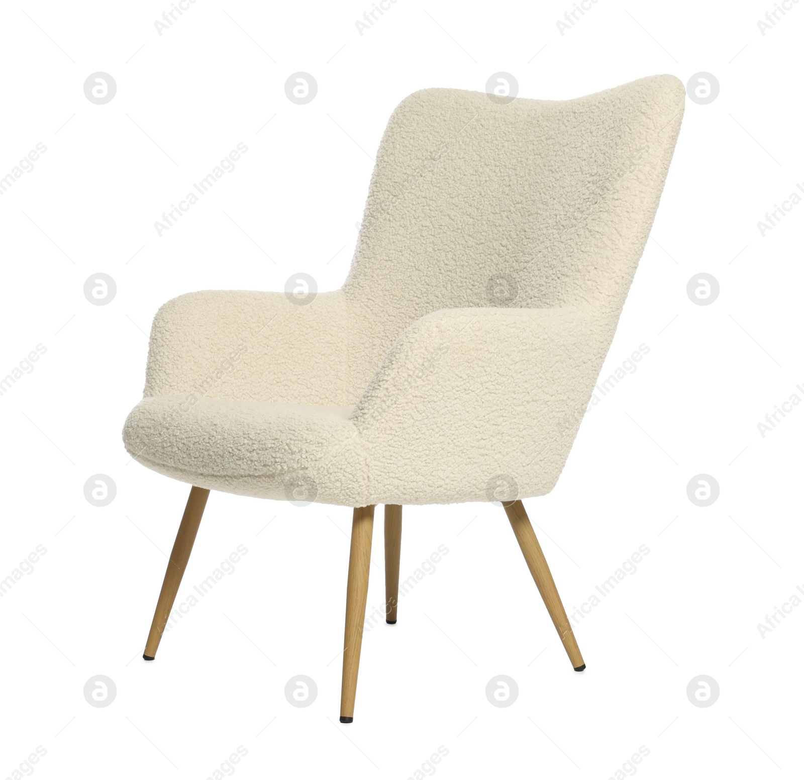 Photo of One stylish comfortable armchair isolated on white