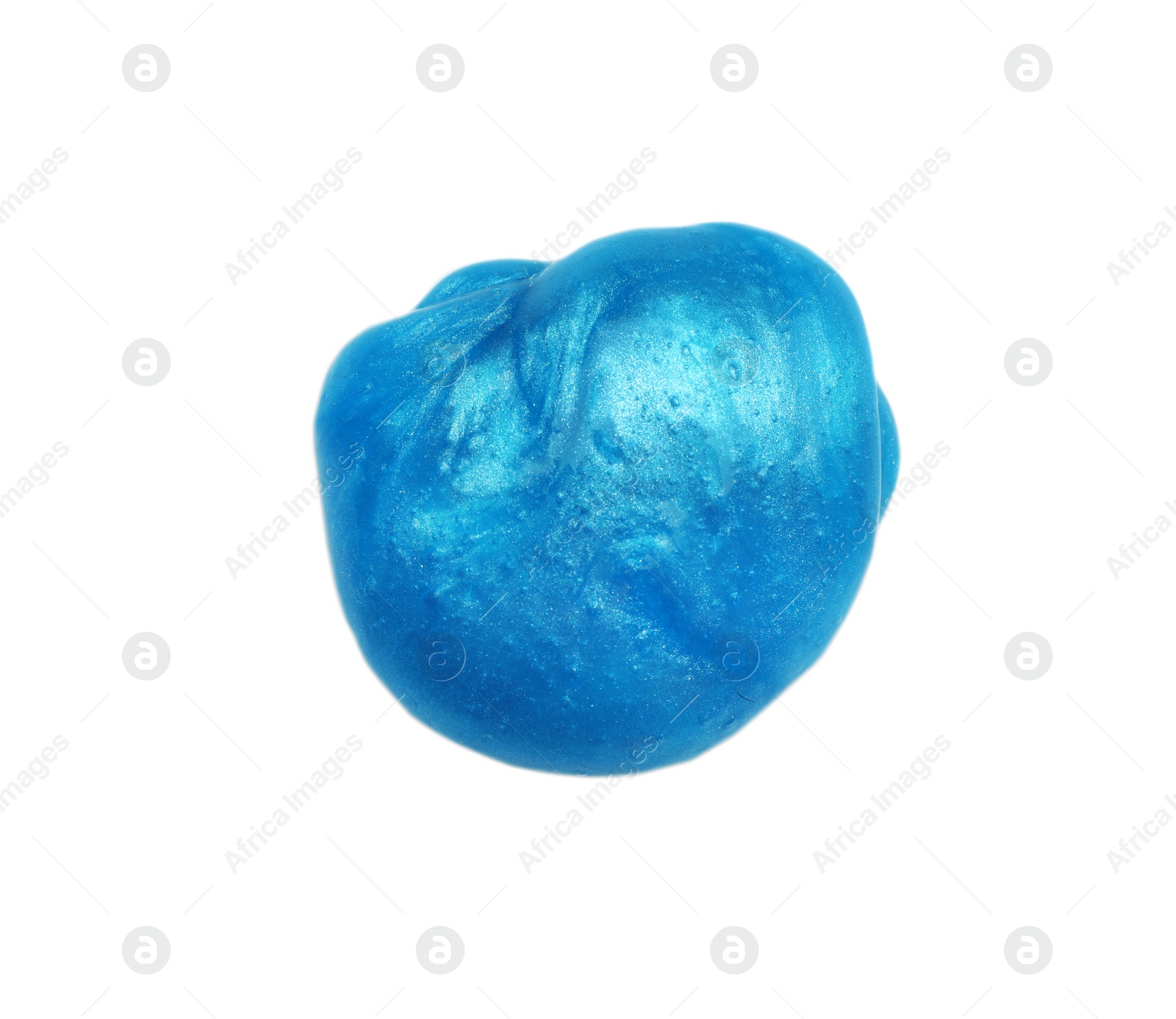 Photo of Blue slime isolated on white, top view. Antistress toy