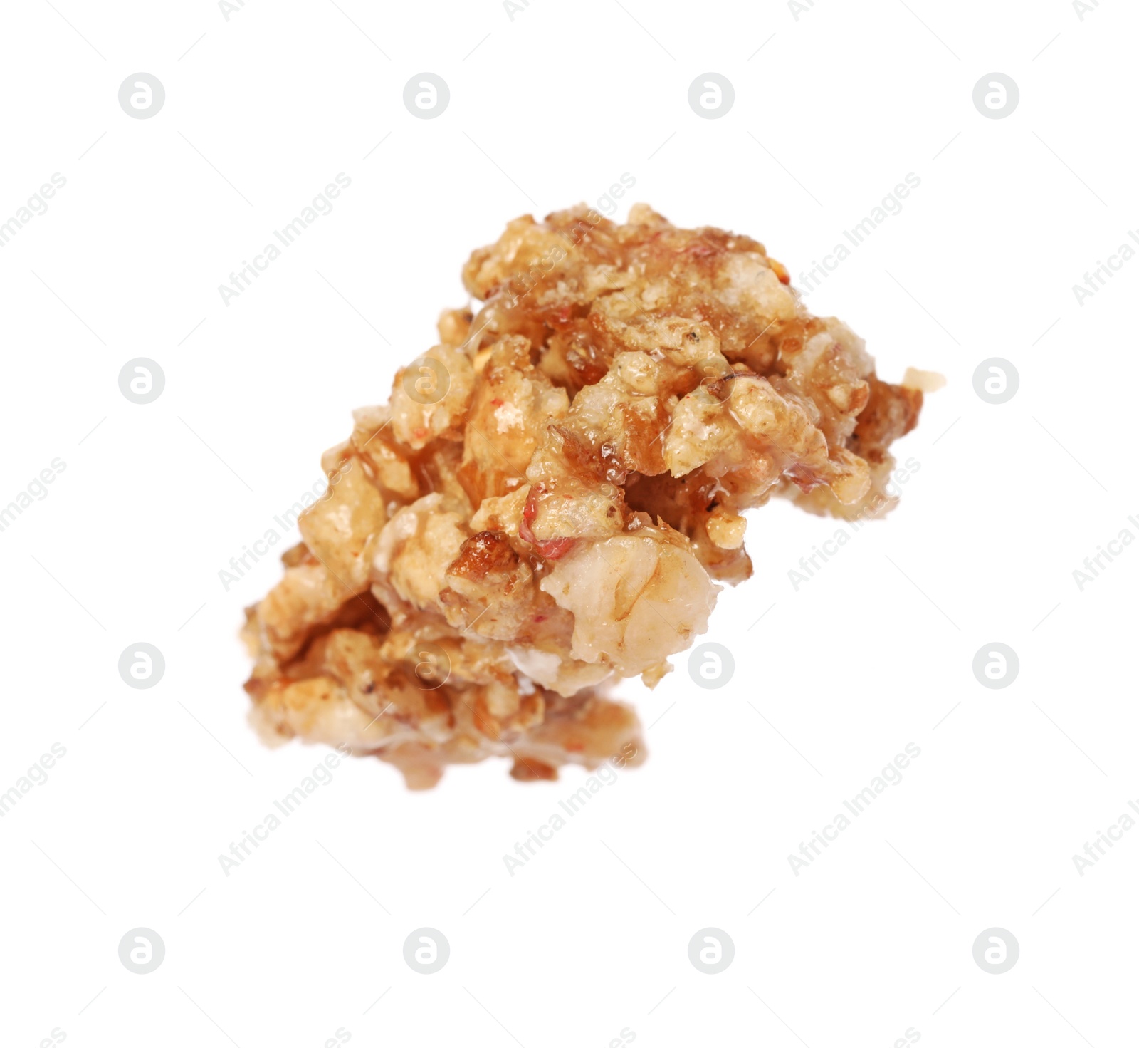 Photo of One piece of tasty granola bar isolated on white