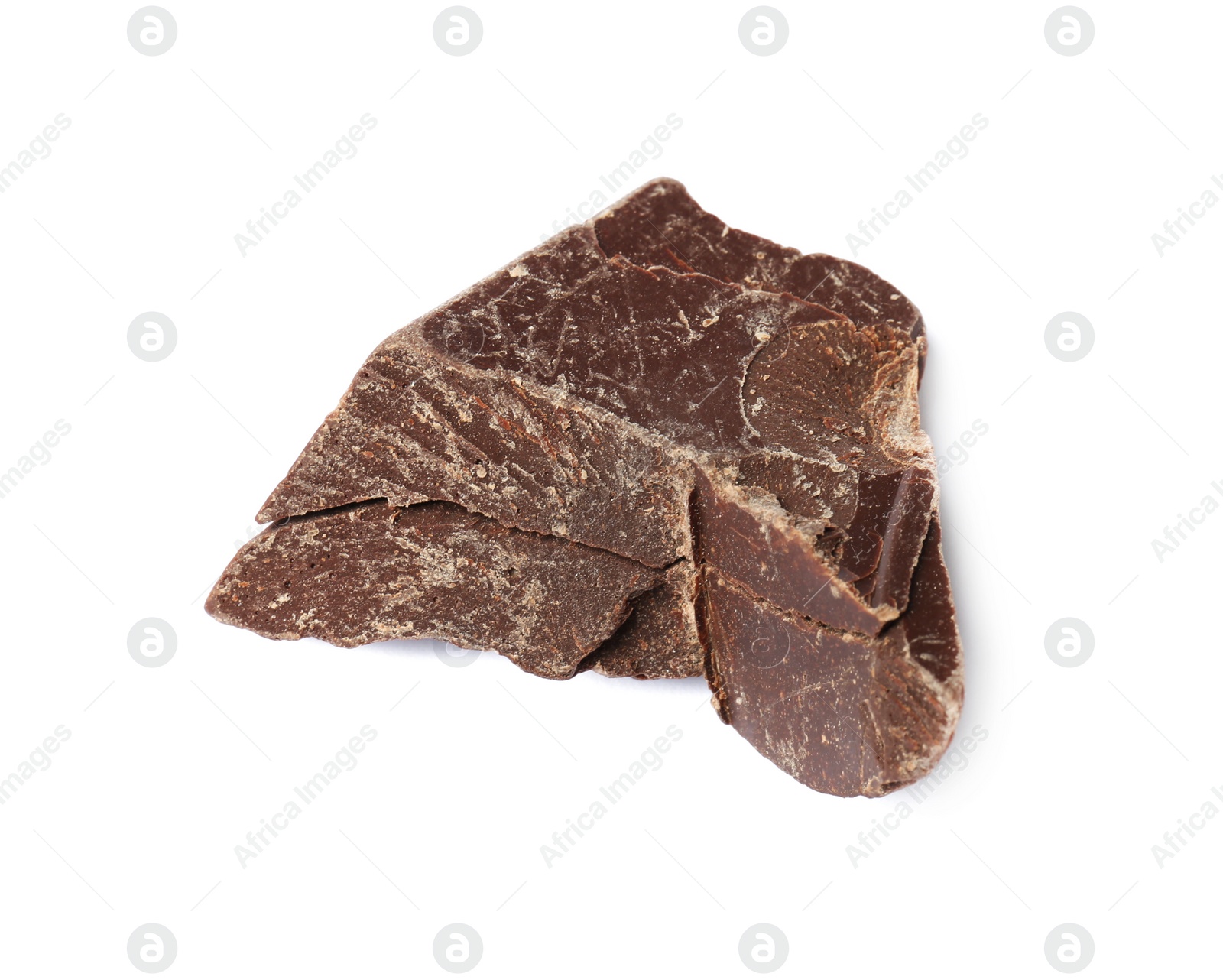 Photo of Delicious chocolate chunk on white background