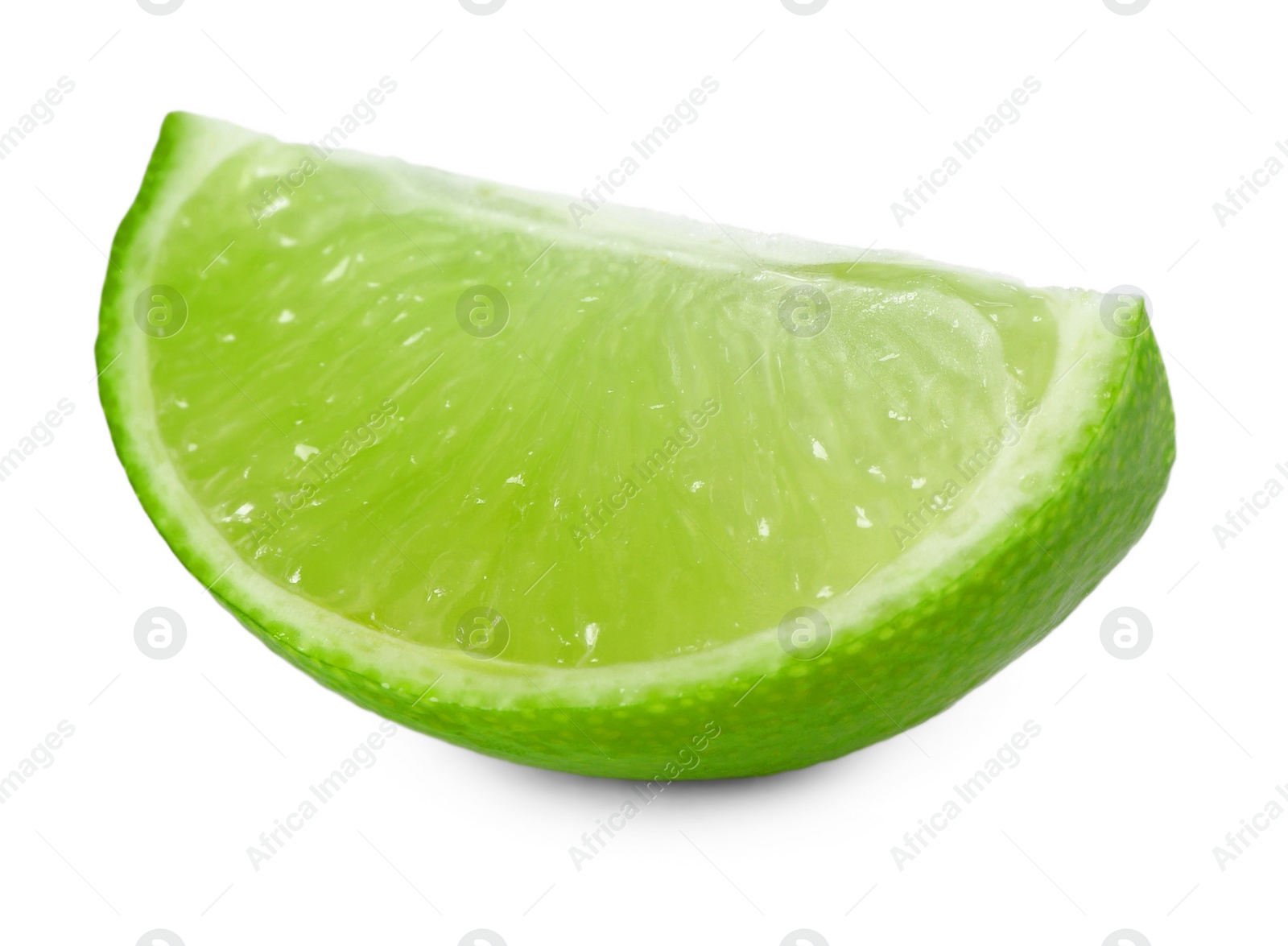 Photo of Slice of fresh green ripe lime isolated on white