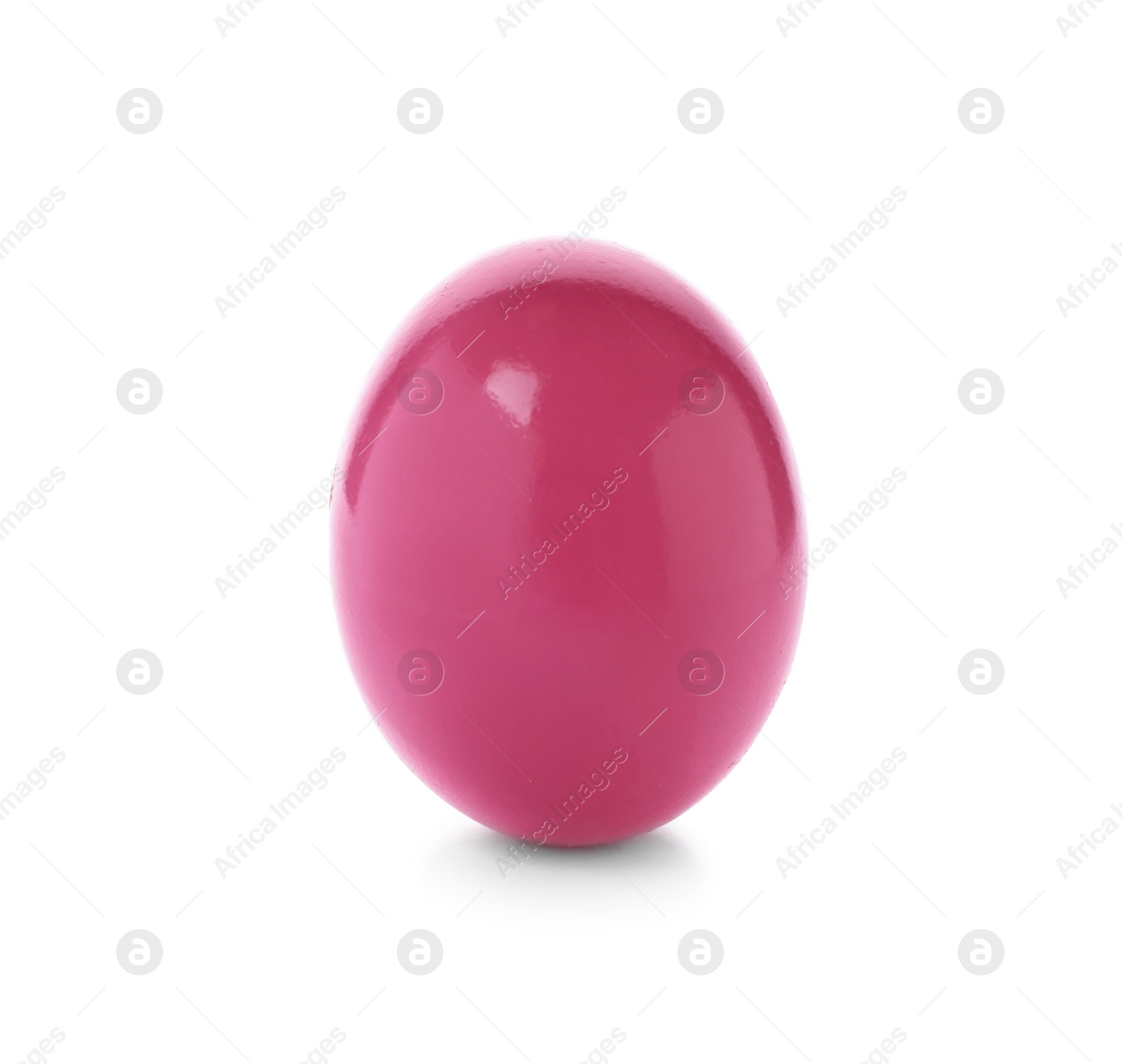 Photo of Dyed Easter egg on white background. Festive tradition