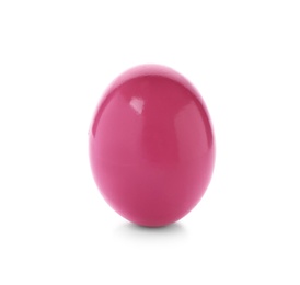 Photo of Dyed Easter egg on white background. Festive tradition