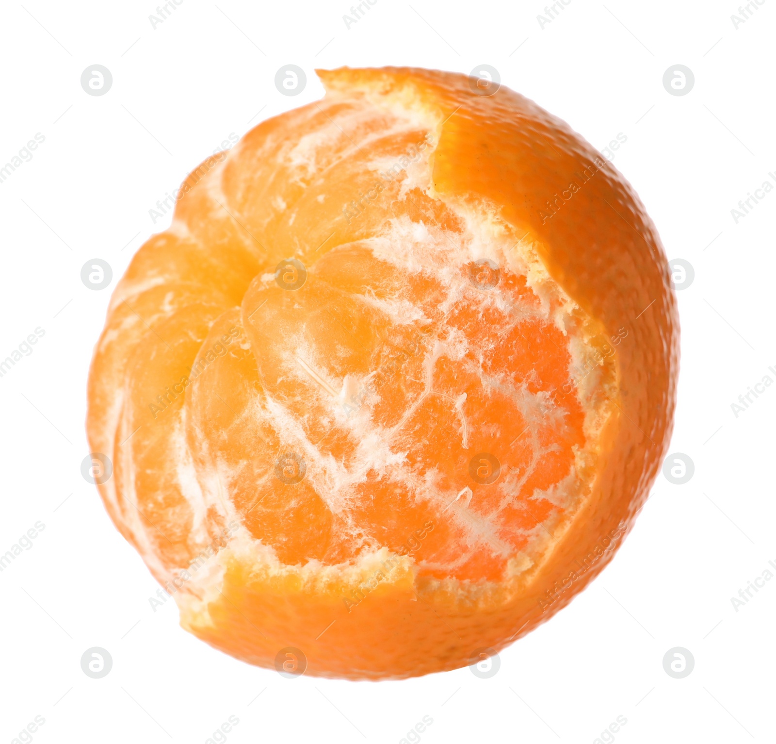 Photo of One fresh ripe tangerine isolated on white