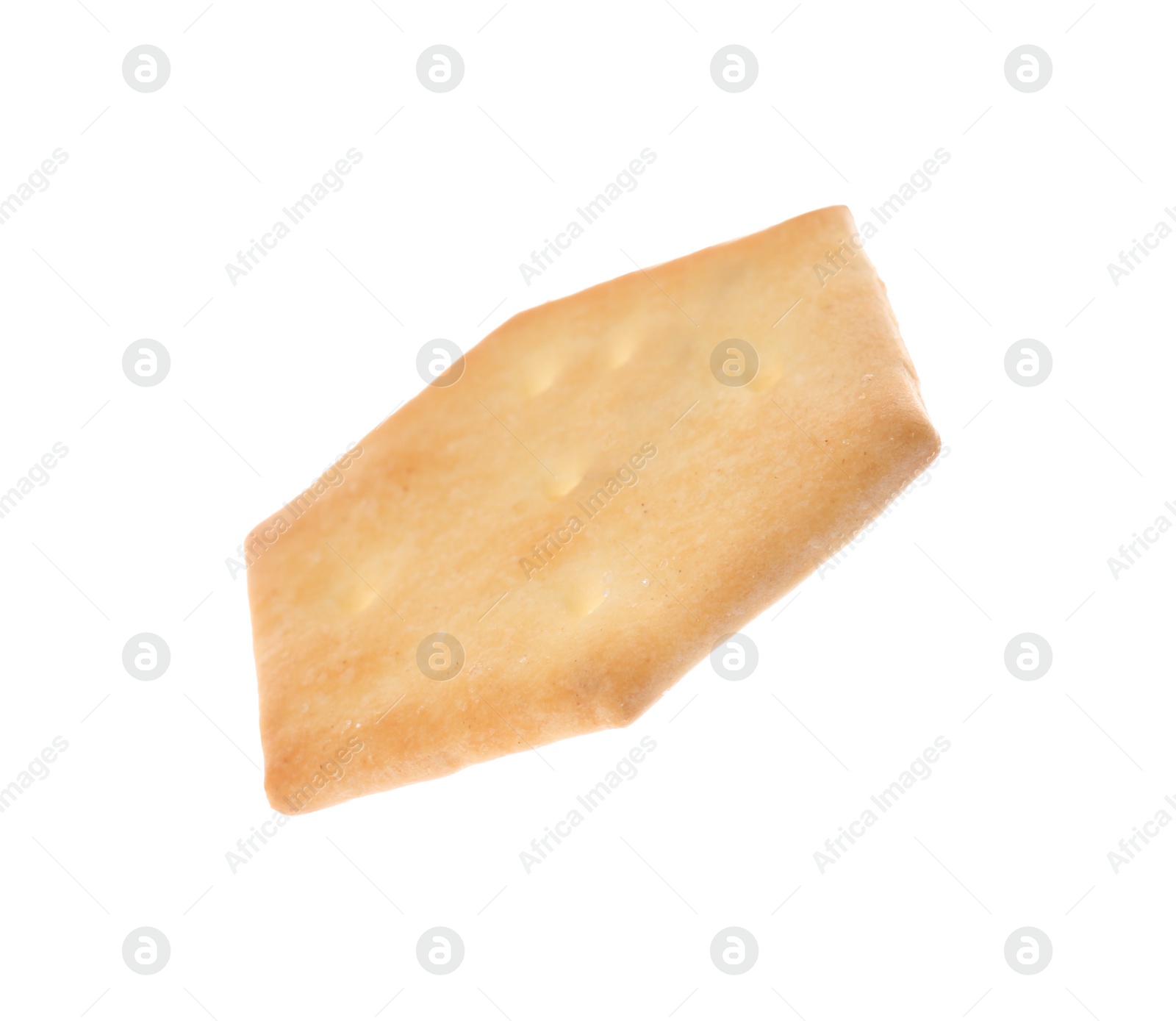 Photo of Crispy cracker isolated on white. Delicious snack