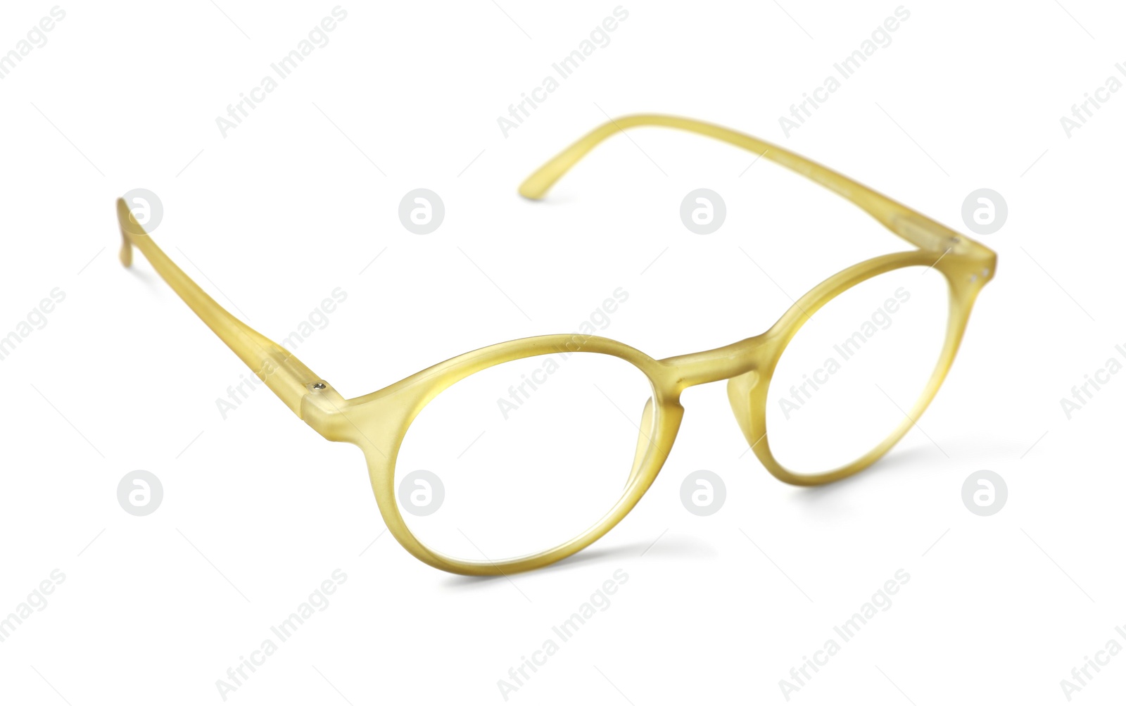 Photo of Glasses with corrective lenses on white background