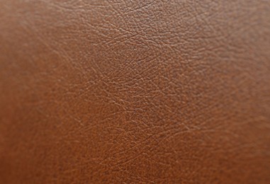 Photo of Brown natural leather as background, above view
