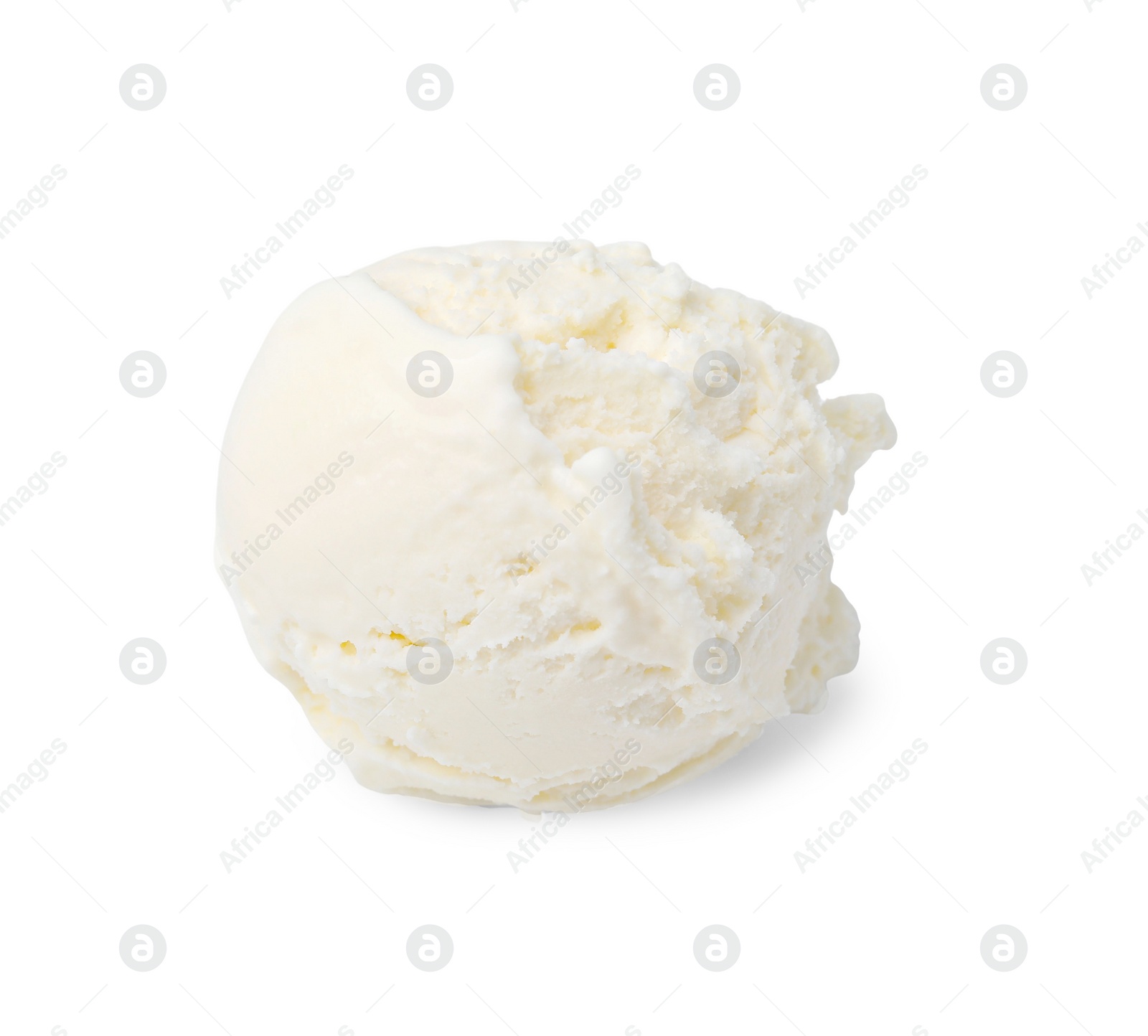Photo of Scoop of delicious vanilla ice cream isolated on white