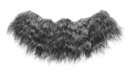 Stylish artificial black beard isolated on white