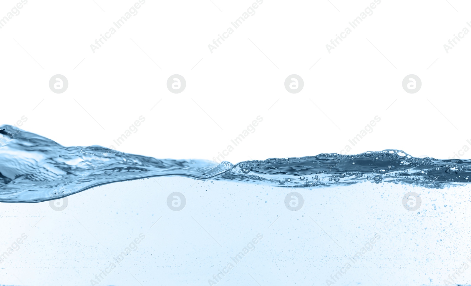 Photo of Closeup view of clear water isolated on white