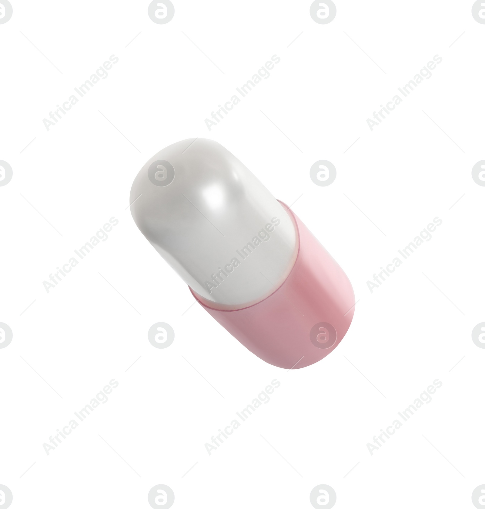 Photo of One pill isolated on white. Drug therapy