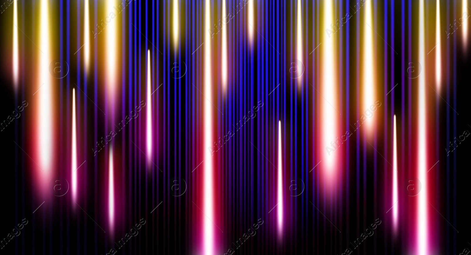 Illustration of Neon lines on black background. Banner design