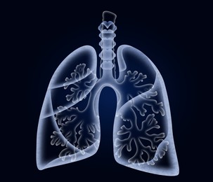 Illustration of  human lungs on dark background