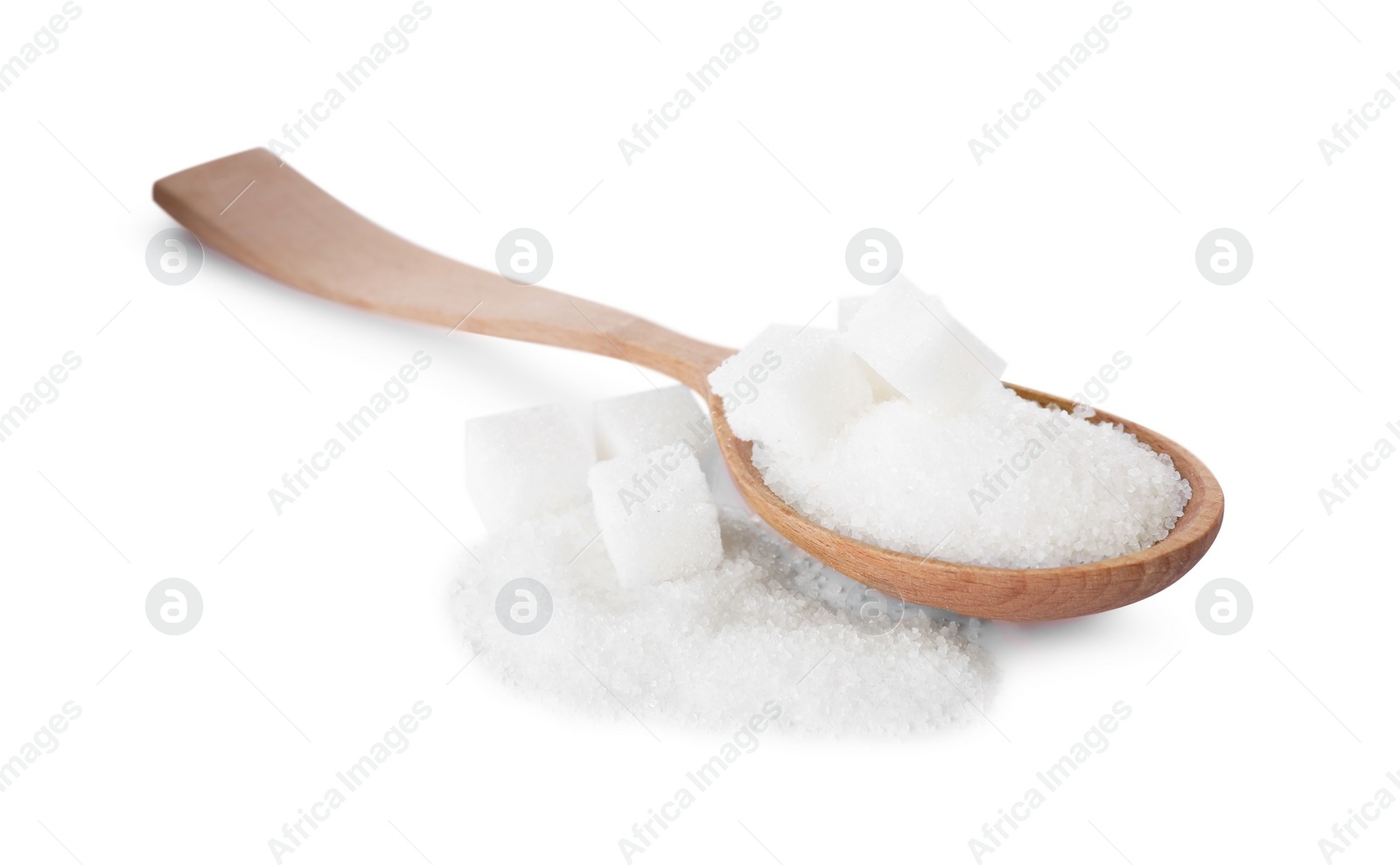 Photo of Different types of sugar isolated on white