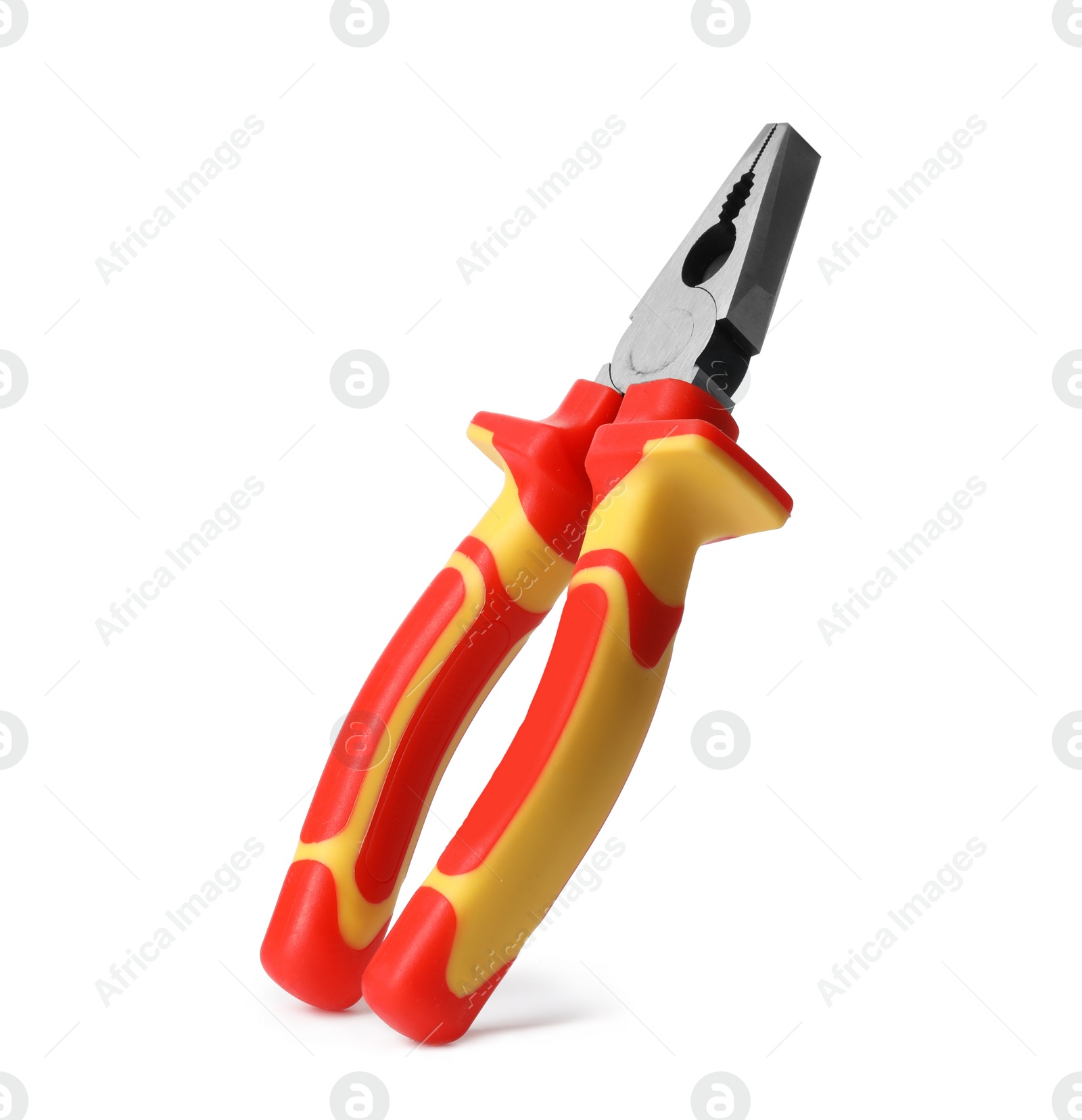 Photo of New pliers isolated on white. Construction tool