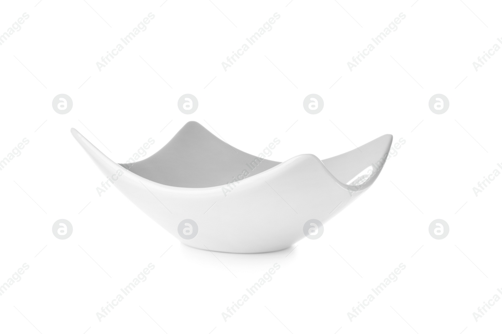 Photo of Ceramic bowl on white background. Washing dishes