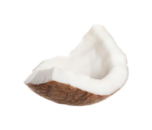 Photo of Piece of ripe coconut isolated on white