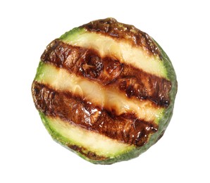 Photo of Slice of delicious grilled zucchini isolated on white
