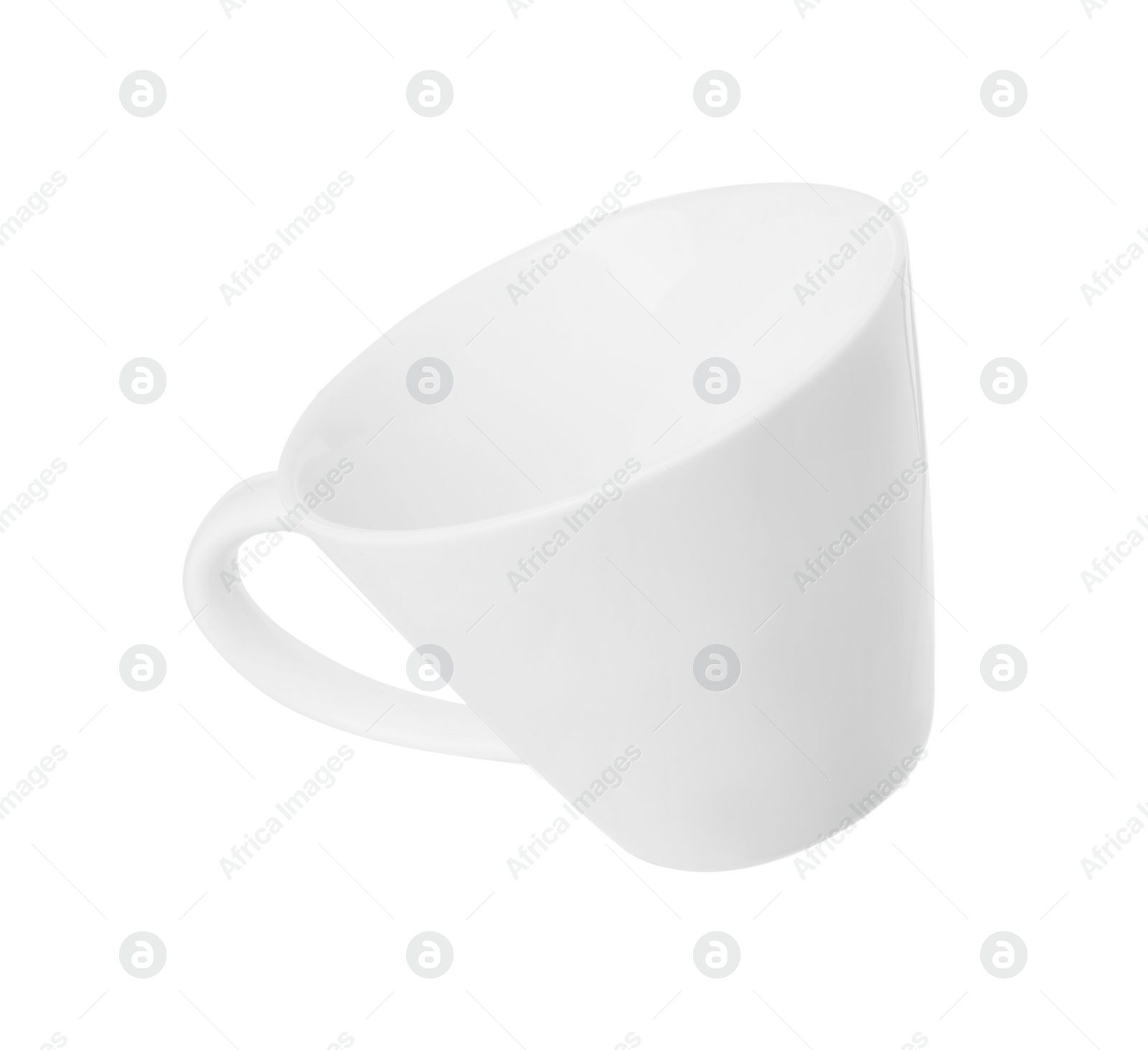 Photo of Ceramic cup isolated on white. Cooking utensil