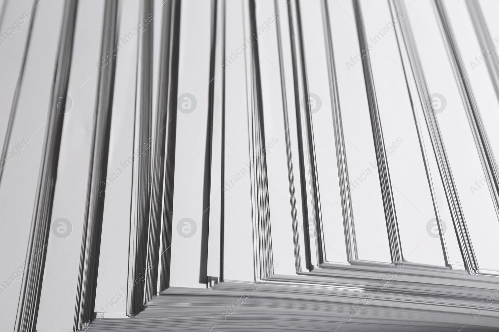 Photo of White paper sheets as background, closeup view