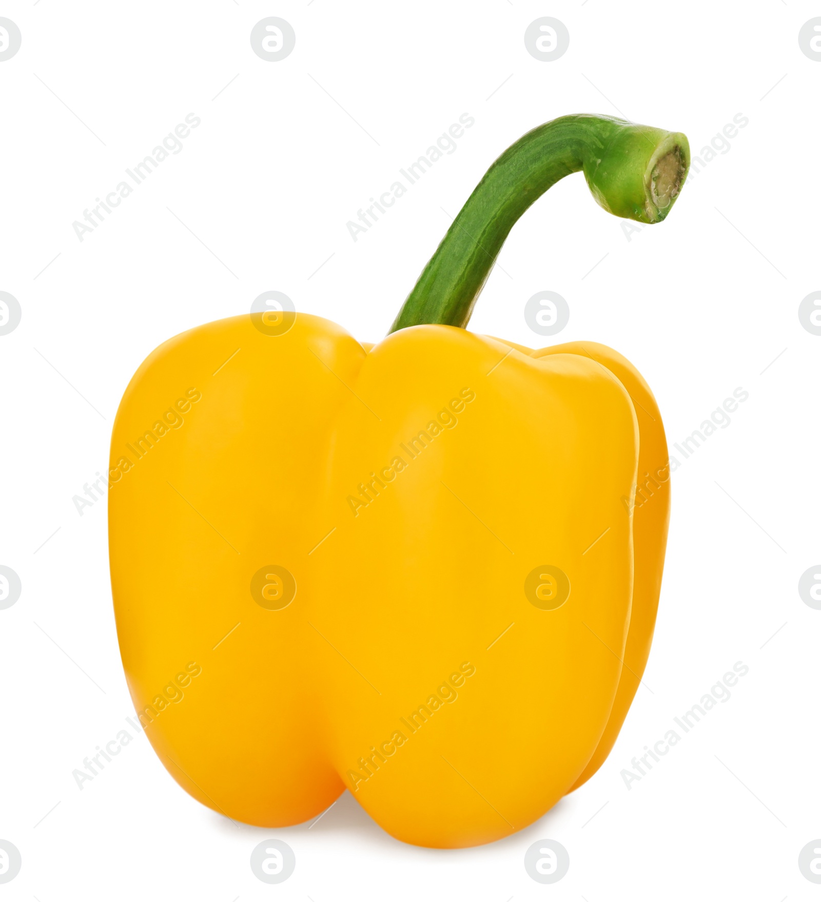 Photo of Ripe yellow bell pepper isolated on white