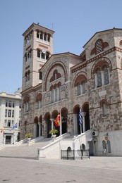 Athens, Greece - May 25, 2022: Beautiful view on Church of Holy Trinity outdoors