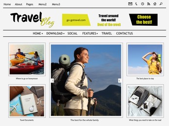 Image of Homepage design of travel blog web site