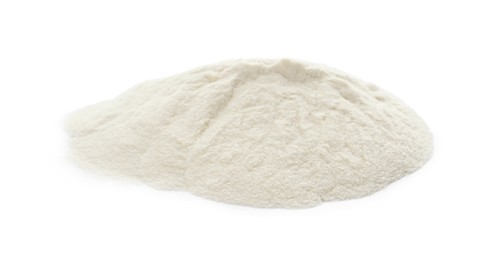 Photo of Pile of agar-agar powder isolated on white