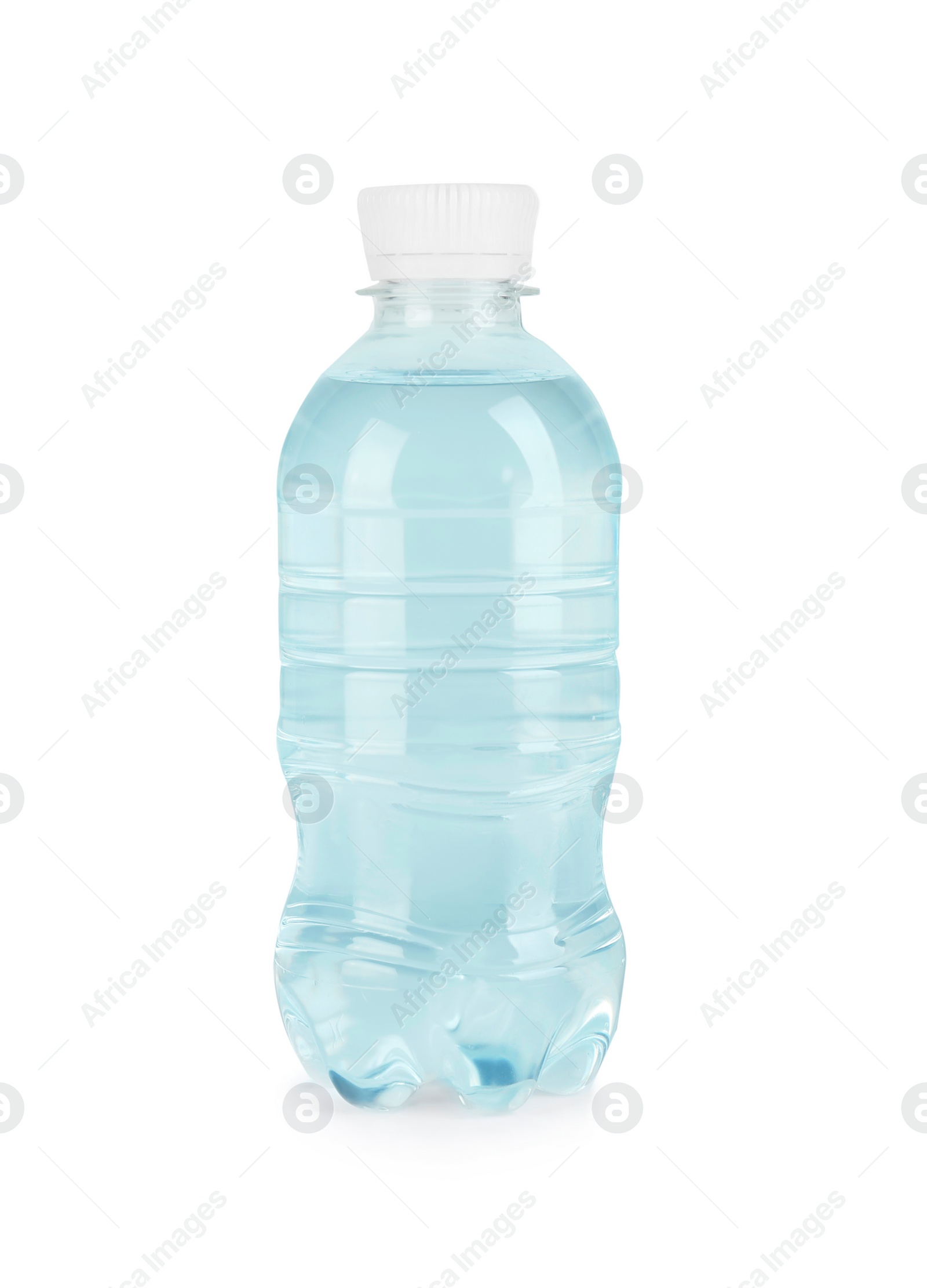 Photo of Bottle of drinking water on white background