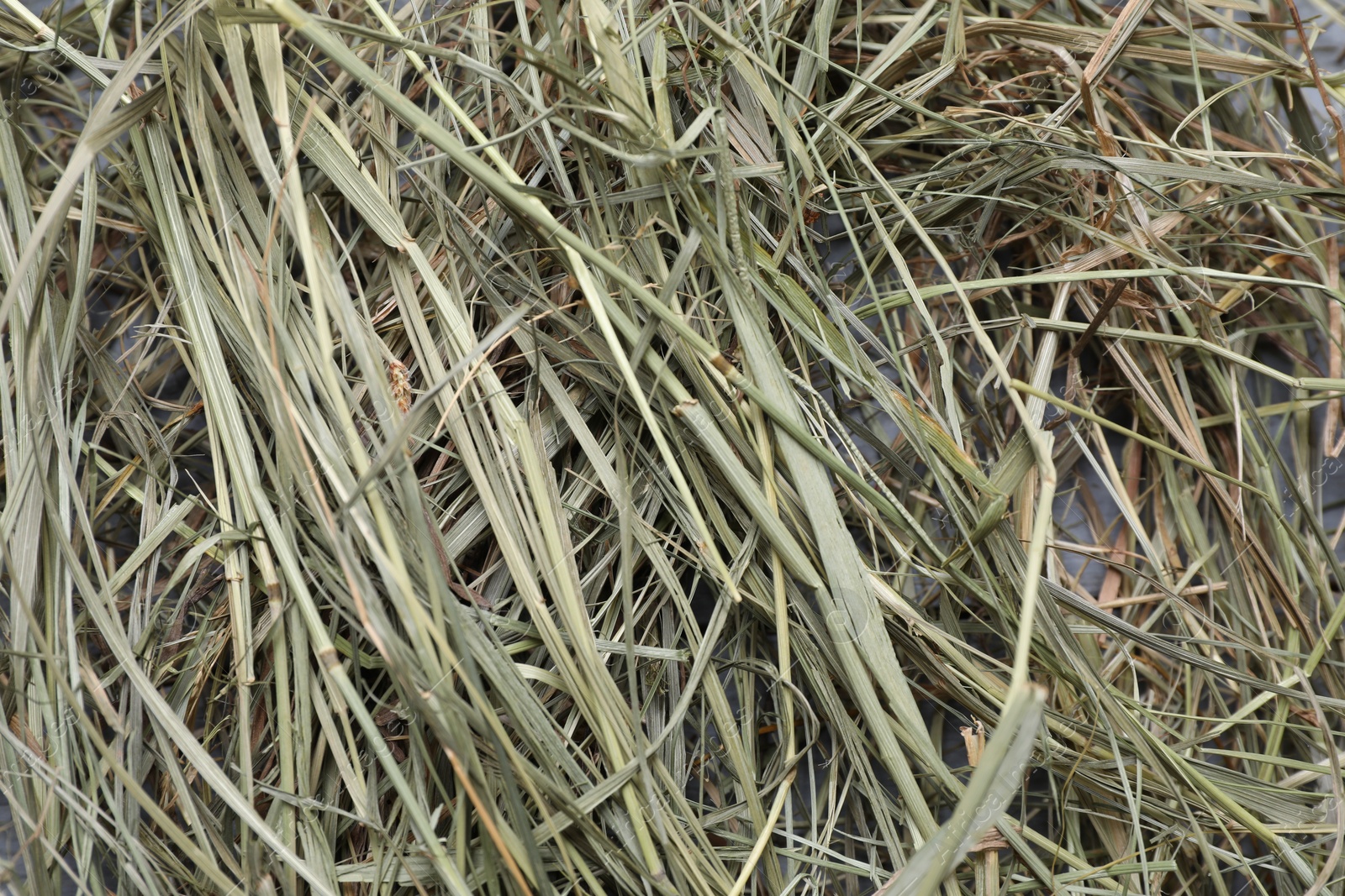 Photo of Heap of dried hay as background, top view