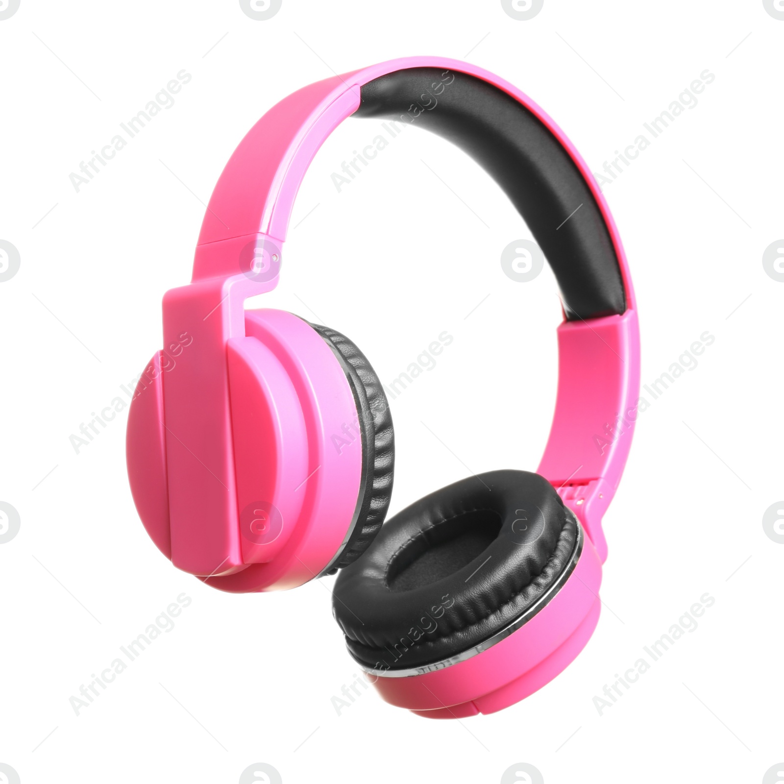 Photo of Stylish headphones with pads on white background