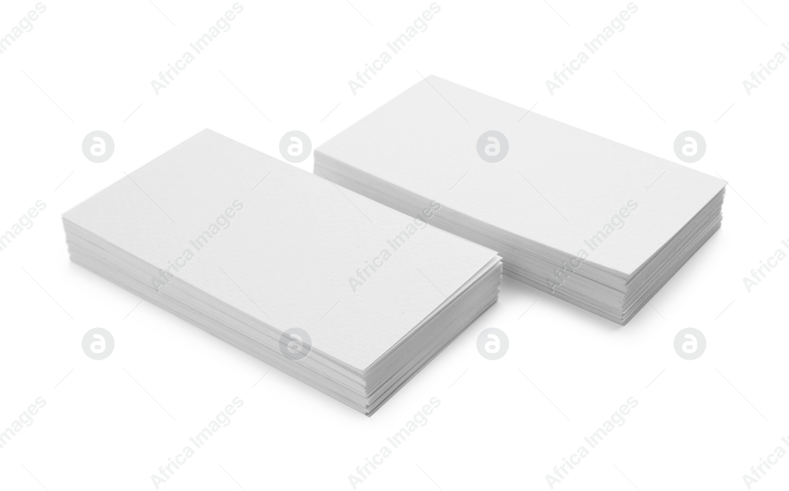 Photo of Blank business cards isolated on white. Mockup for design