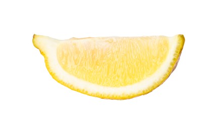 Citrus fruit. Slice of fresh ripe lemon isolated on white