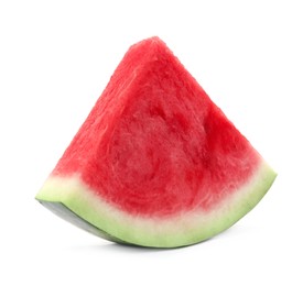 Image of Slice of delicious ripe seedless watermelon isolated on white