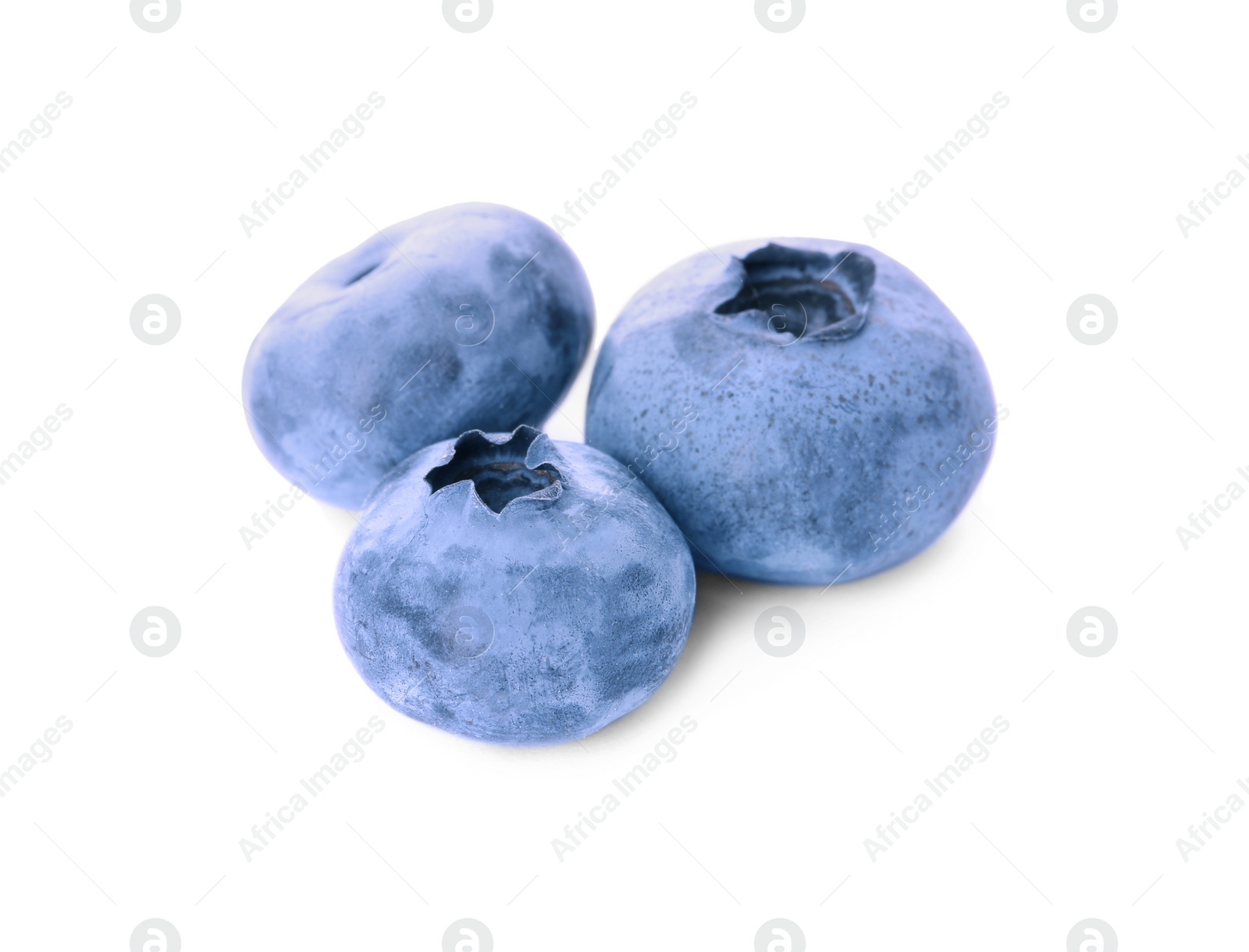 Photo of Tasty fresh ripe blueberries on white background