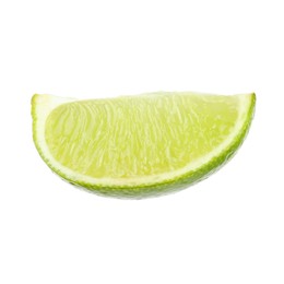 Photo of Slice of fresh green ripe lime isolated on white