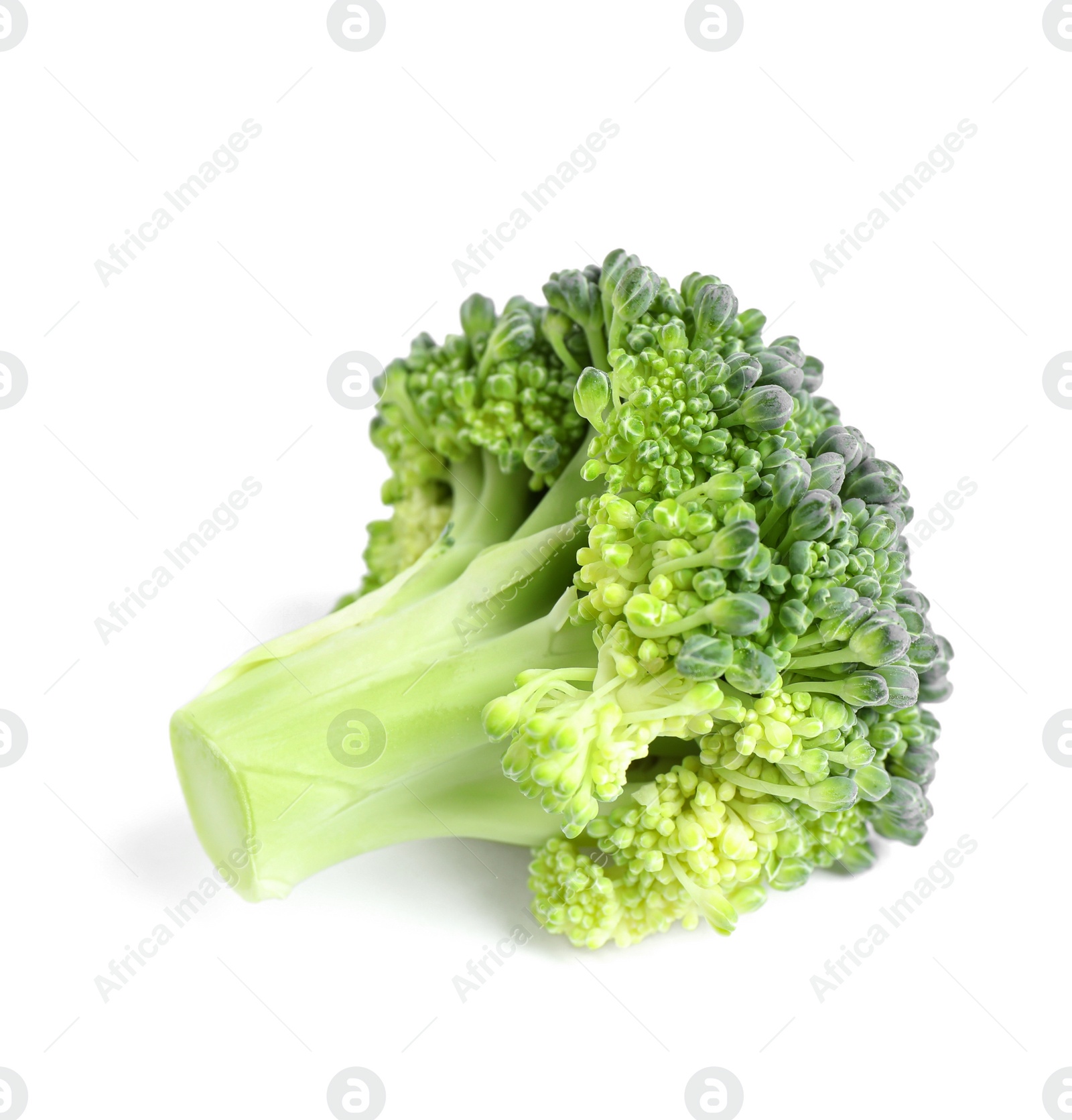 Photo of Fresh green raw broccoli on white background