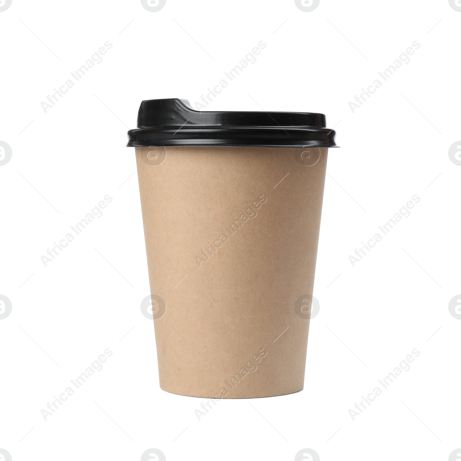 Photo of Takeaway paper coffee cup isolated on white