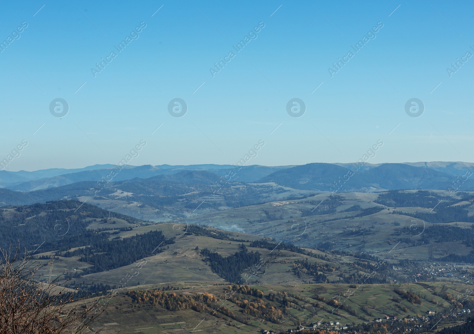 Photo of Amazing mountain landscape with blue sky on sunny day