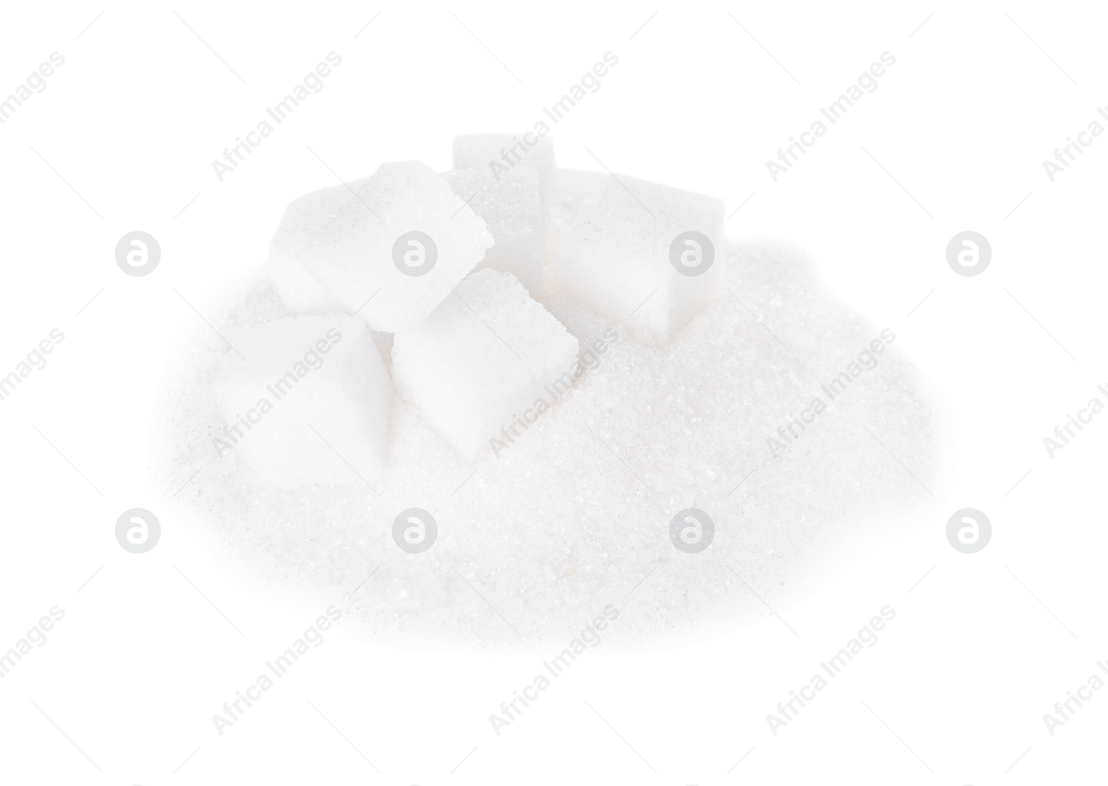 Photo of Different types of sugar isolated on white