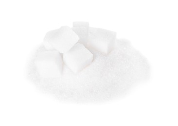 Different types of sugar isolated on white