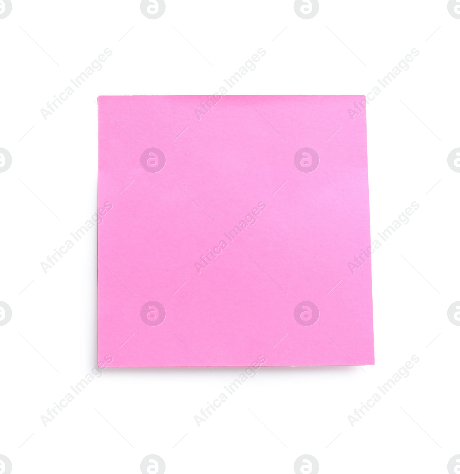 Photo of Blank pink sticky note isolated on white. Space for text