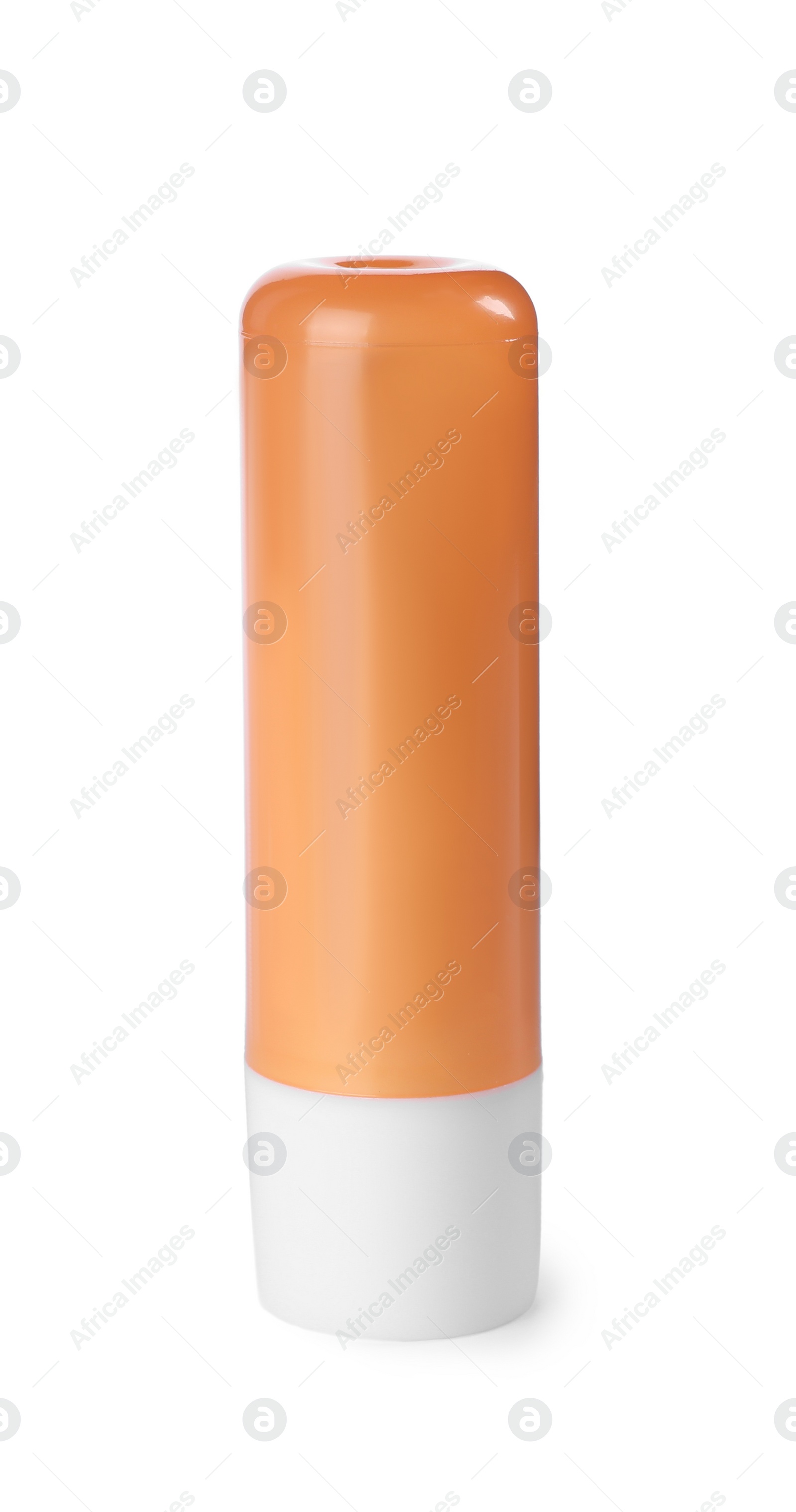 Photo of Sun protection lip balm isolated on white