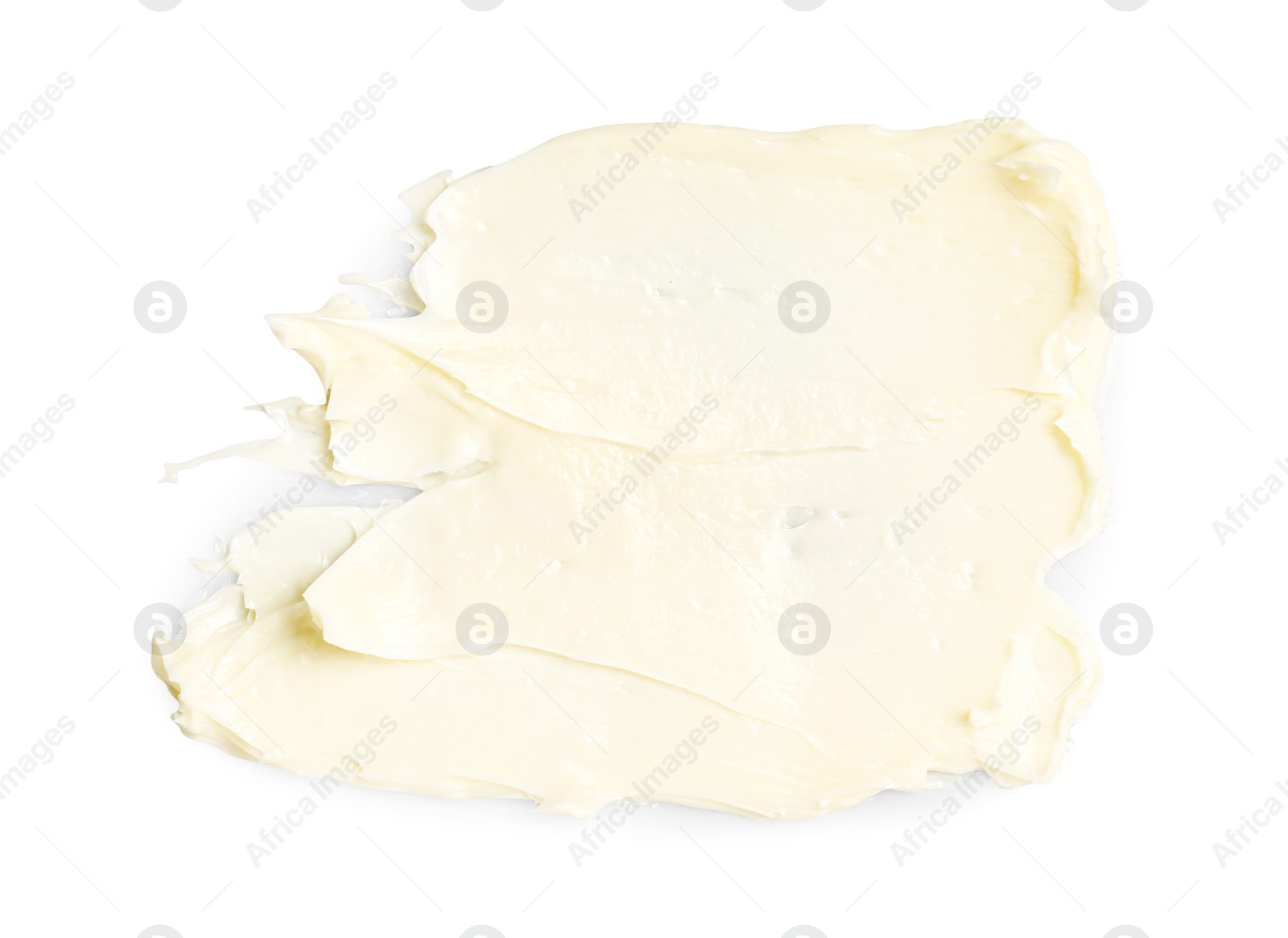 Photo of Tasty butter on white background, top view