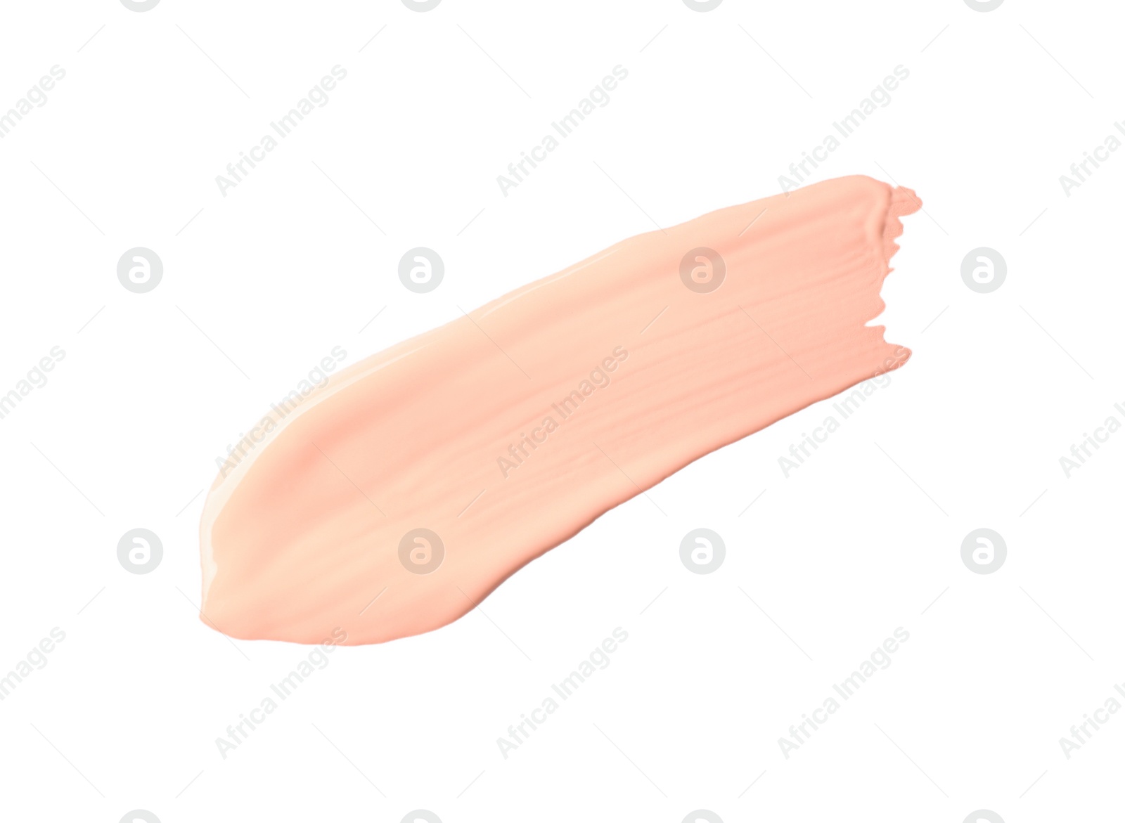 Photo of Stroke of pink color correcting concealer isolated on white