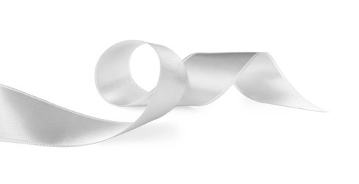 Beautiful ribbon isolated on white. Festive decor